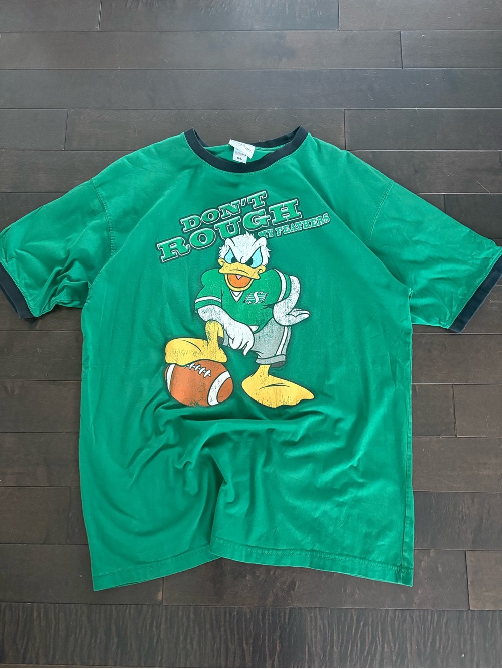 Disney Green and Black Donald Duck Football Tee